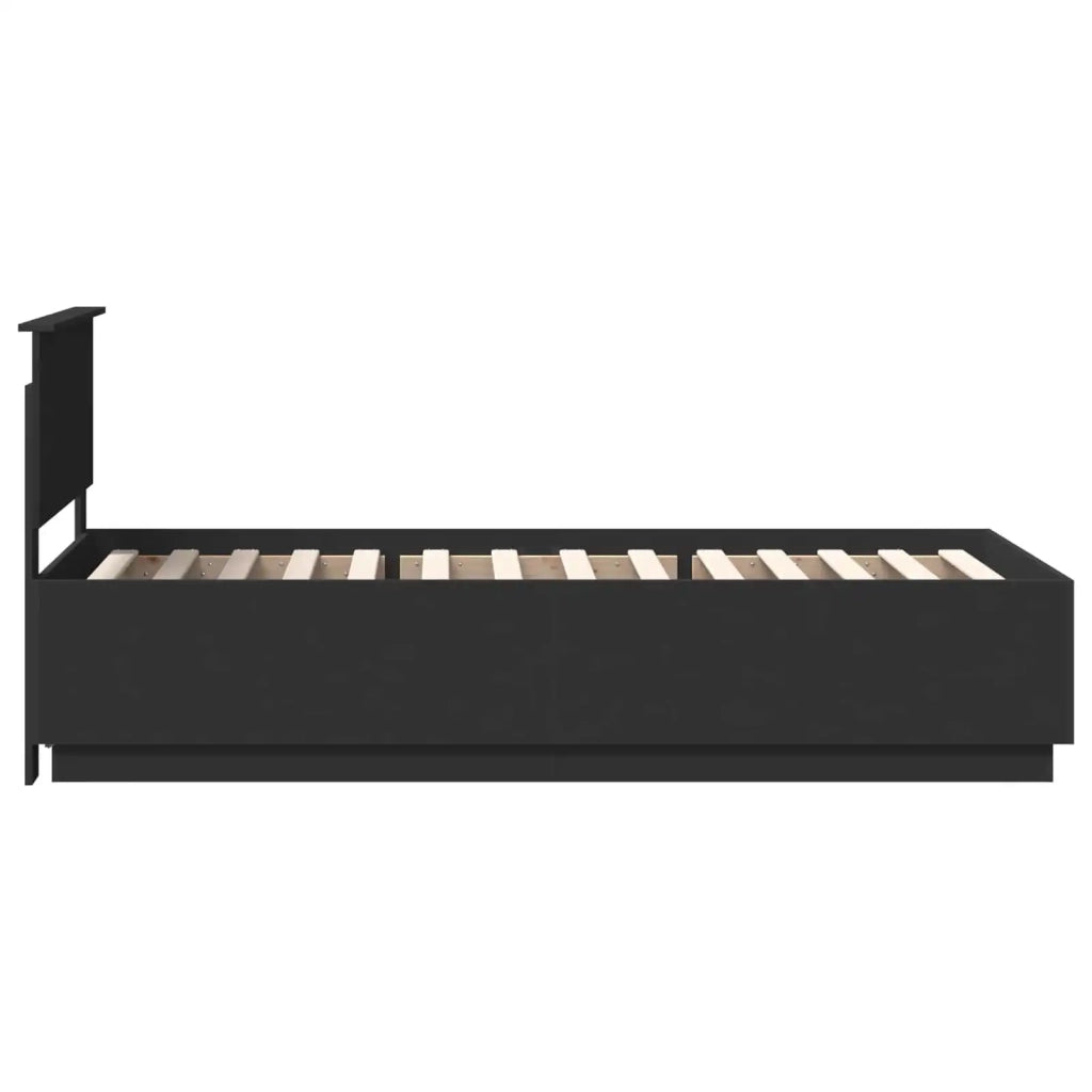 Struttura del letto Nero 70 x 190 cm Legno ingegnerizzato