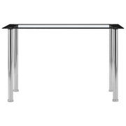Tavolo da Pranzo | Tavolo da cucina Nero e Trasparente 120x60x75cm Vetro Temperato