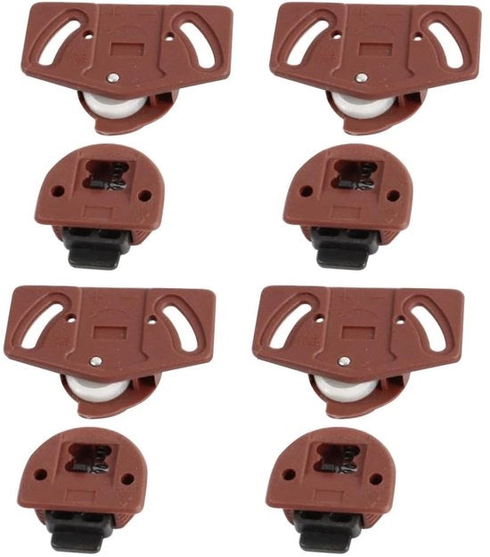 Pacco di 4 Rulli per Porta Scorrevole - Alta Qualità Polimero - Riduzione Rumore - Impronta Acqua - Resistente Corrosione - Lunga Durata - Rullo per Porta Scorrevole