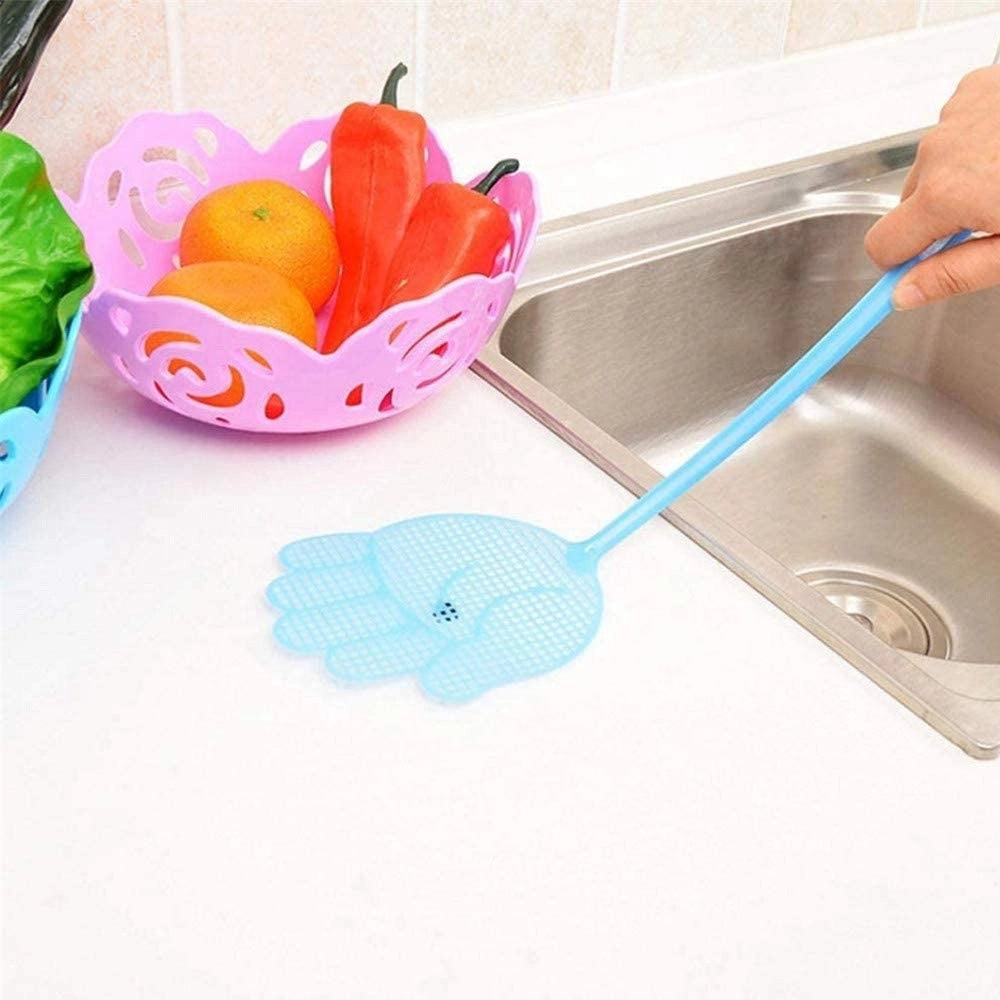 Trade Shop - 3 Pz Paletta Abbattimosche Abbatti Mosche Scaccia Insetti Colori Assortiti 47 Cm -