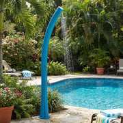 Starmatrix Rio Doccia a Riscaldamento Solare Curva In Polietilene Serbatoio 25 l Con Lavapiedi Blu Soffione Rotondo Serbatoio 25 Litri Con Lavapiedi Accessori e Rubinetti In Ottone
