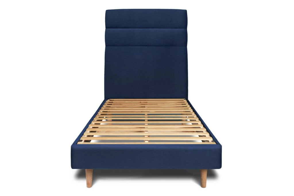 Letto 90x200 cm con testiera in linea - Tessuto velluto