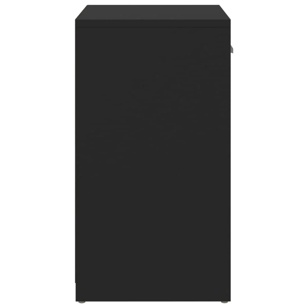 Panca portascarpe/stivali cassettiera scaffale mobiletto portaoggetti per ingresso 94,5 x 31 x 57 cm truciolato nero 02_0022997