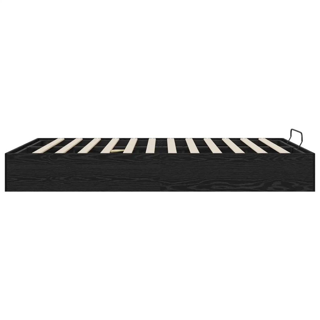 Letto ottomano con archiviazione Rovere Nero 193 x 140 x 25 cm 3409270