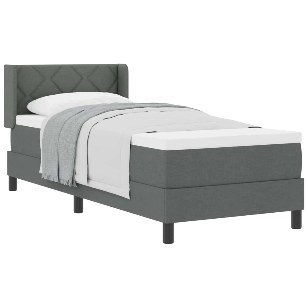 Letto a molle con testiera Grigio scuro 200 x 80 cm Tessuto 3341133