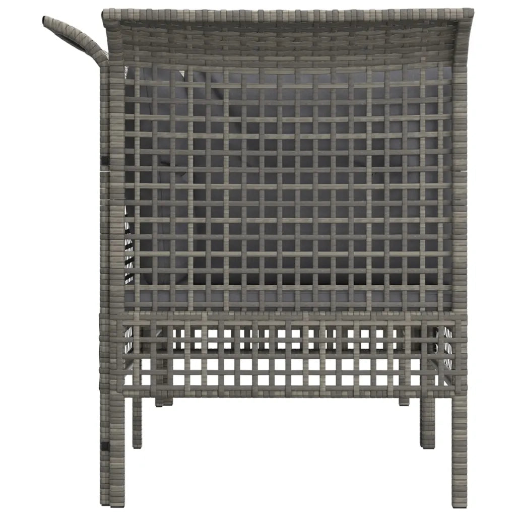 Divani Angolari da Giardino con Cuscini-Sofa da giardino 2pz Polyrattan Grigio