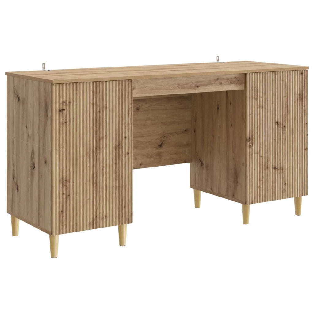 Scrivania | Tavolo da Ufficio con lo scaffale Rovere Artigianale 142,5 x 50 x 75 cm
