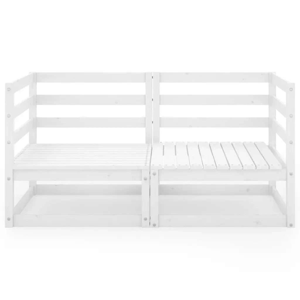 Divano da Giardino a 2 Posti-Sofa da Giardino-Divano da esterno Bianco in Legno Massello di Pino