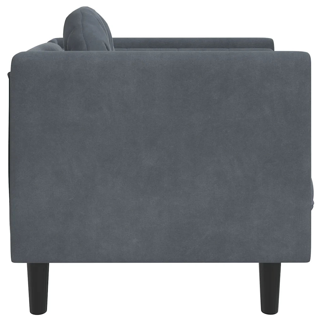 Divano Sedia-Poltrona con Cuscino Grigio Scuro in Velluto