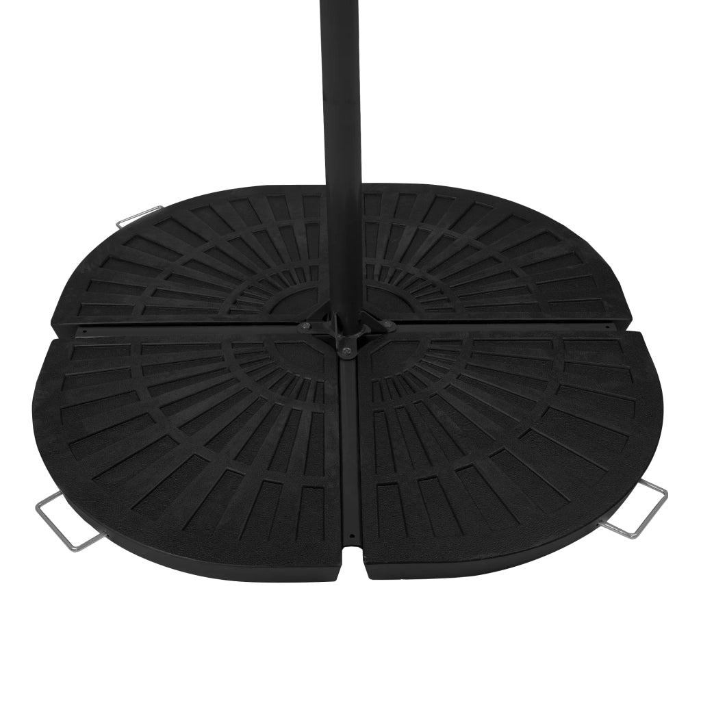 Set 4 Pesi Base Ombrellone Decentrato Banana in Resina 56kg Nero