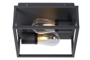 Plafoniera Lucide Carlyn nera alluminio 2xE14 IP54