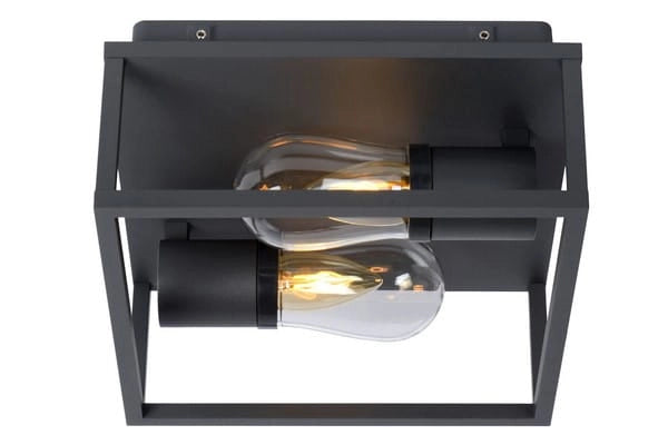 Plafoniera Lucide Carlyn nera alluminio 2xE14 IP54