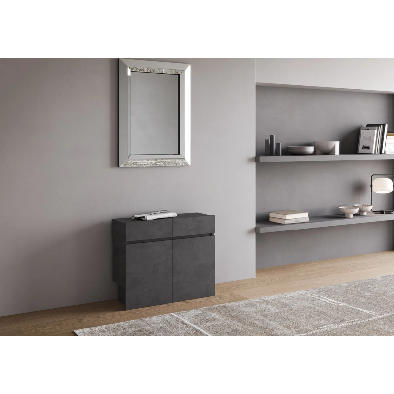 Consolle allungabile 90x42/302 Evolve con Panca inferiore e superiore 72x26/300 - Antracite