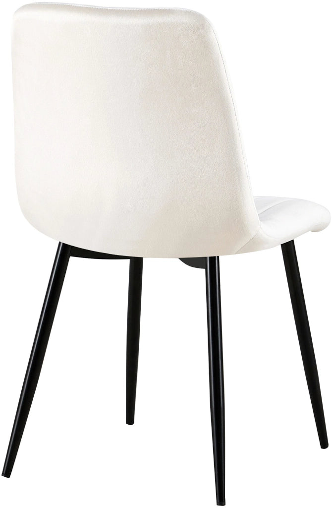 Sedia Dijon in velluto o tessuto Velluto,bianco crema