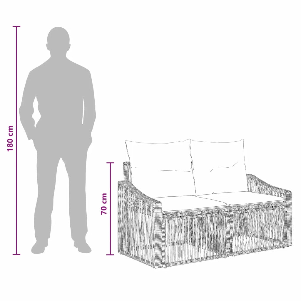 Set Divano da Giardino 4 pz | Set Salotto da Giardino Beige polyrattan