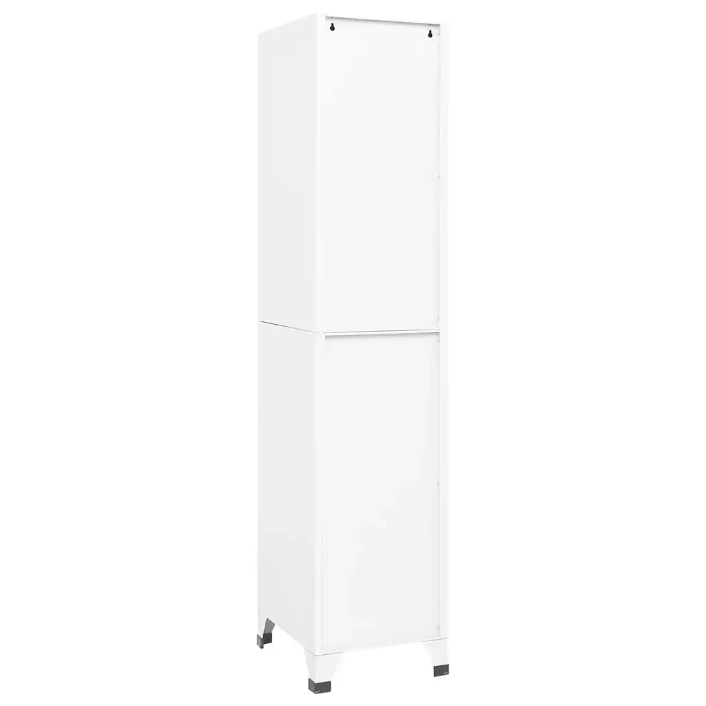 Armadietto moderno con vano portaoggetti sicuro 38 x 45 x 180 cm acciaio bianco 02_0046999