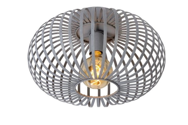 Plafoniera Lucide Manuela grigia metallo Ø40 E27 60W