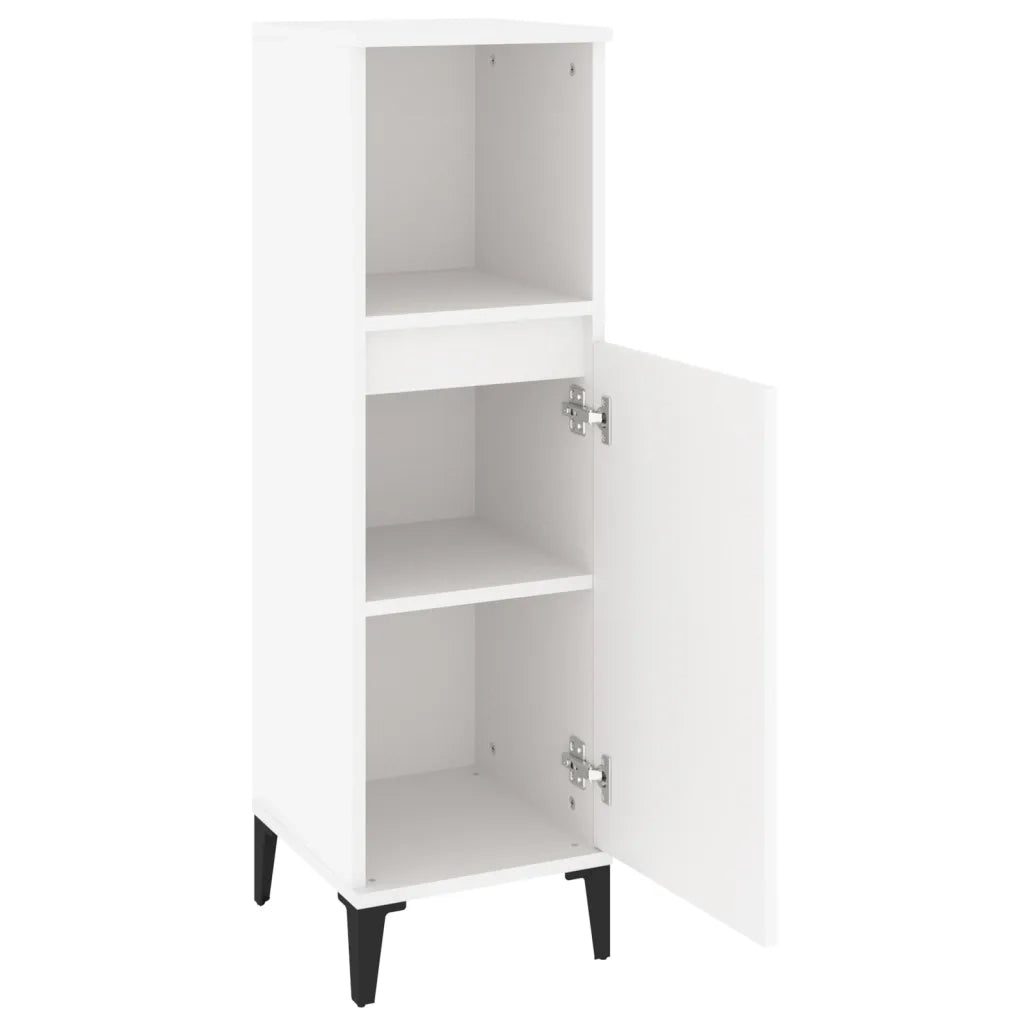Armadietto da Bagno | Armadio da bagno Bianco 30x30x100 cm in Legno Multistrato