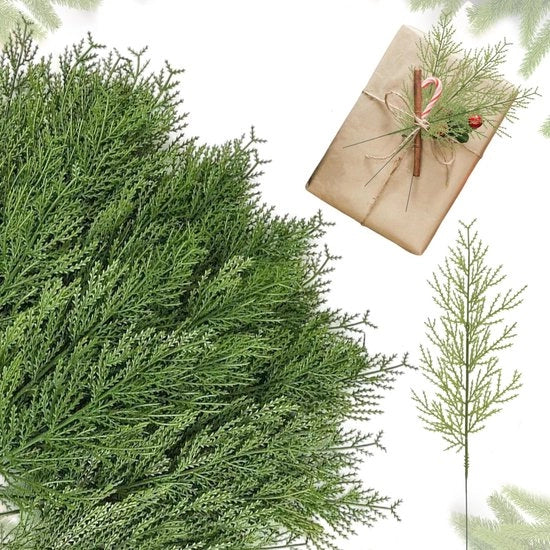Set di 50 stecchi di Natale in plastica, riutilizzabili, verde, decorazione per casa, stecchi di Natale, Natale, fai da te, camino da tavolo, camino, guirlanda di Natale (27 x 14 cm)