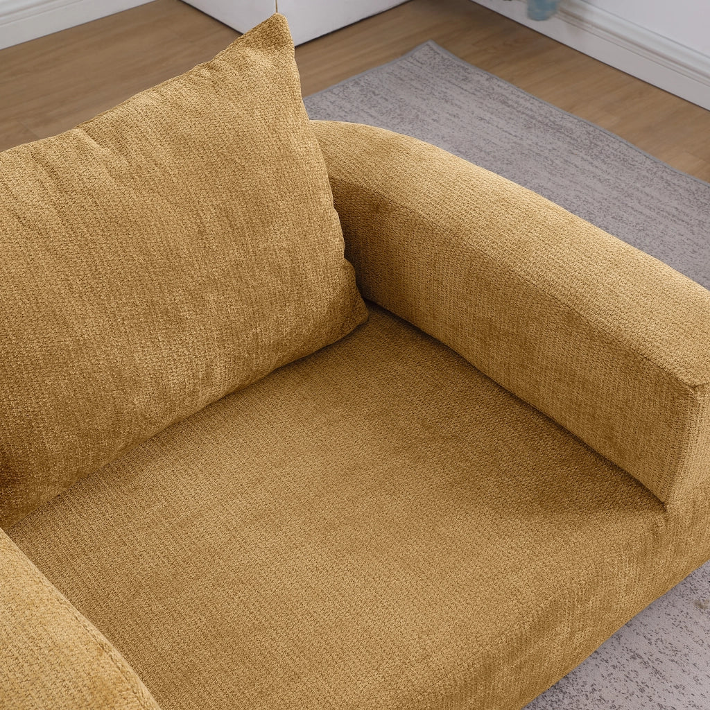 DIVANO Modulare Sezionale, stile minimal, Chenille giallo