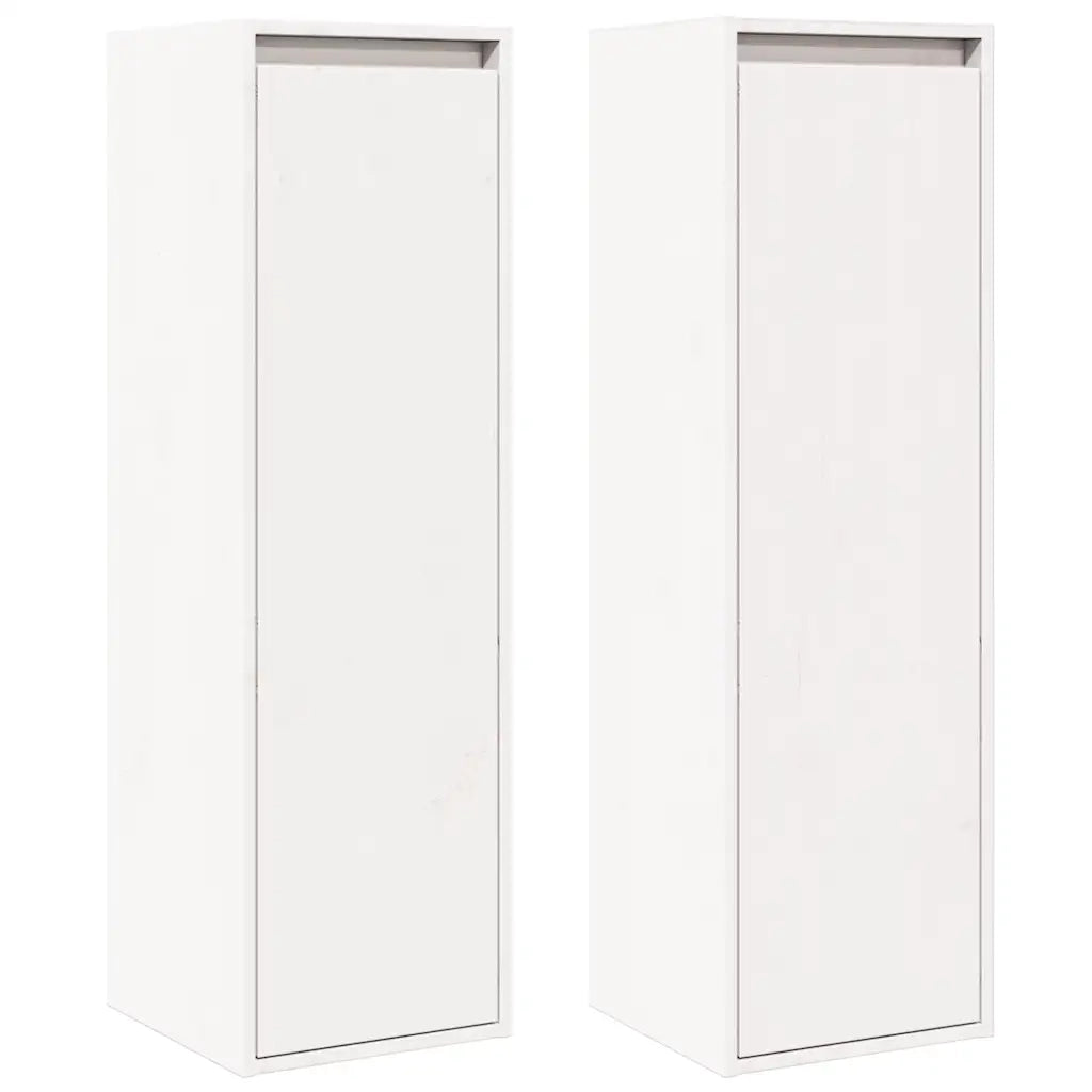 Pensili Bianchi 2 pz 30x30x100 cm in Legno Massello di Pino