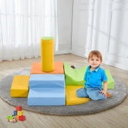 Set di 6 grandi blocchi per giocare e arrampicarsi, giocattolo educativo per bambini con scala e scivolo, Multicolore
