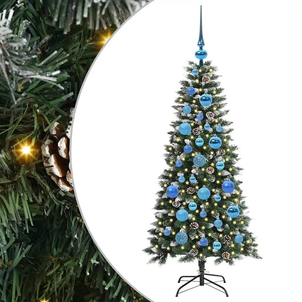 Albero di Natale Artificiale-Albero Natalizio con 150 LED Verde 120 cm 321353