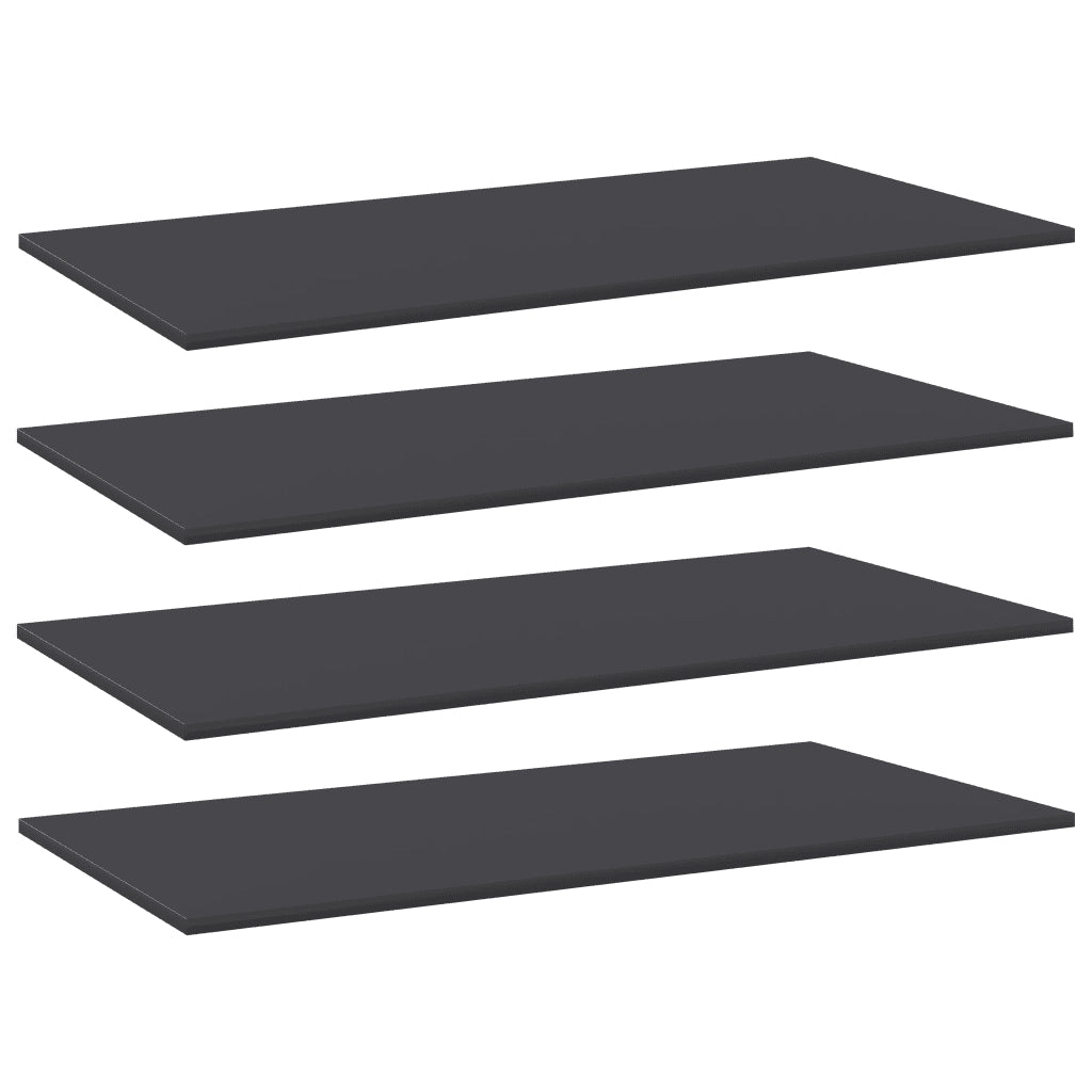 Ripiani per Libreria 4pz Grigi 100x50x1,5cm Legno Multistrato 805420