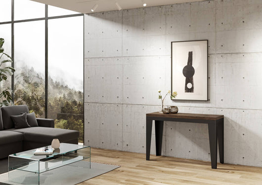 Tavolo Salvaspazio Allungabile 120x45/90x80/78 cm Flame Double Noce