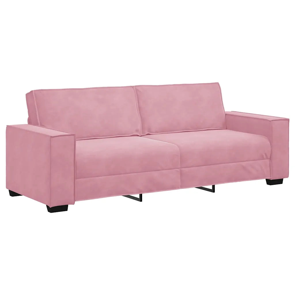 vidaXL Set di Divani 3 pz con Cuscini rosa in Velluto
