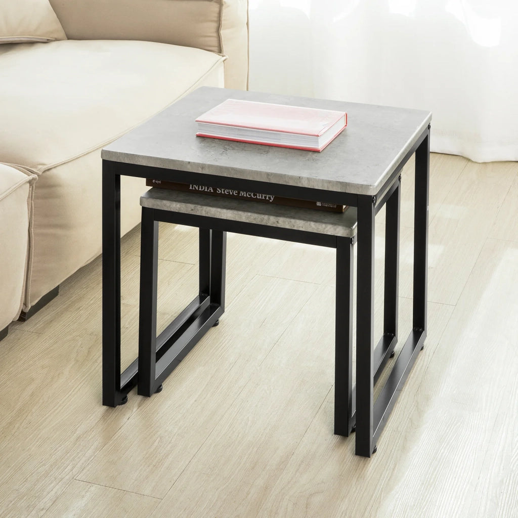 Set tavolini Soggiorno Tavolinetto da Salotto L50*P50*A50cm,Grigio FBT42-HG