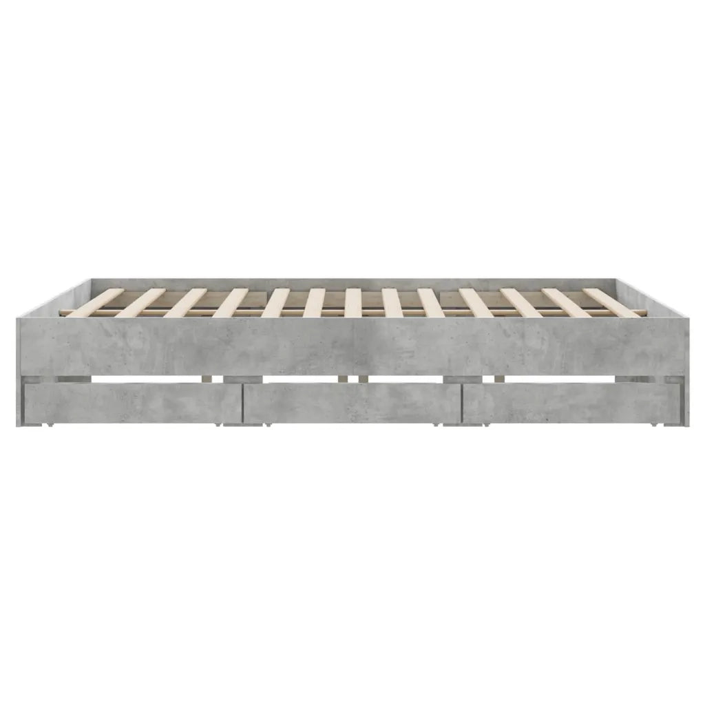 Giroletto Cassetti Grigio Cemento 180x200 cm Legno Multistrato