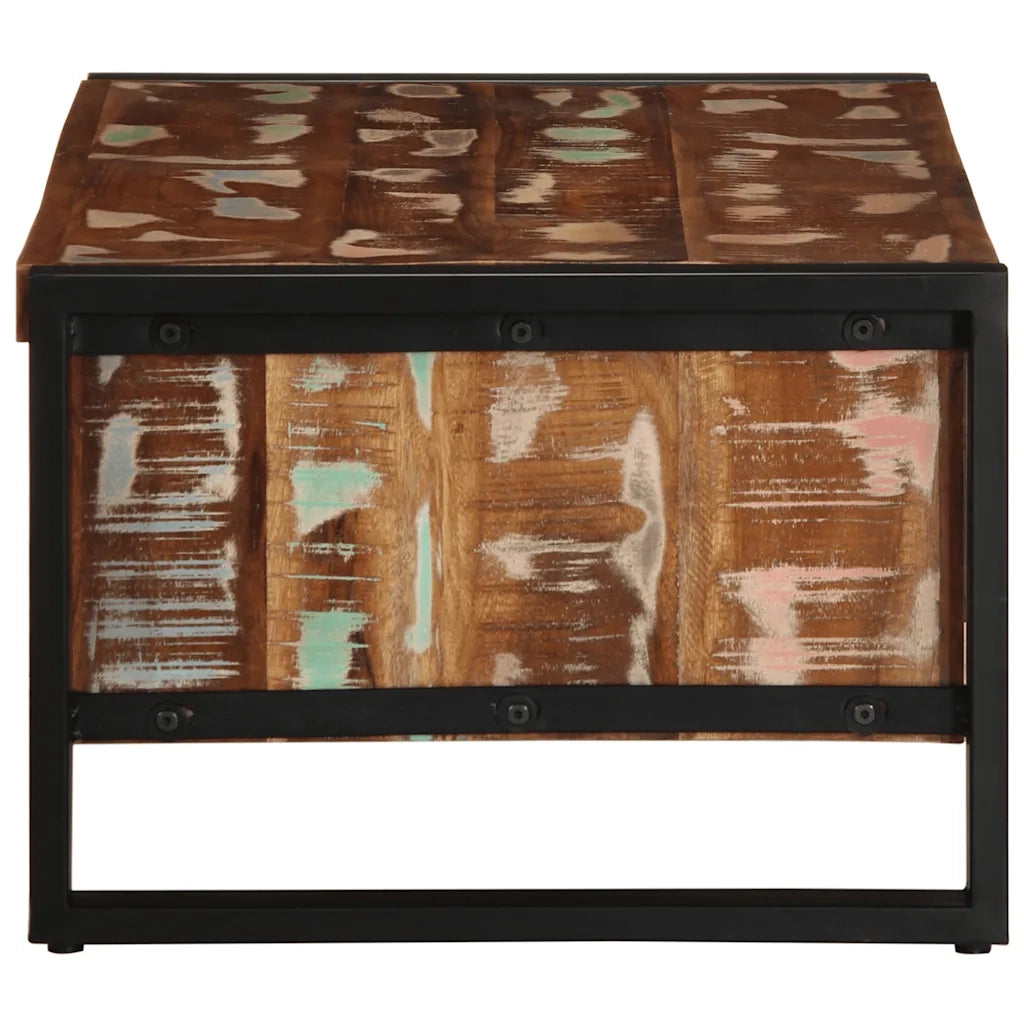 Tavolino Salotto Multicolore 90x50x36cm Legno Massello Recupero 4013556