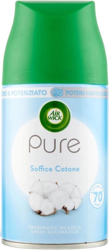 AIR WICK PURE FRESHMATIC RICARICA SPRAY AUTOMATICO POTERE NEUTRALIZZA ODORI FRAGRANZA SOFFICE COTONE FINO A 70 GIORNI 250 ML