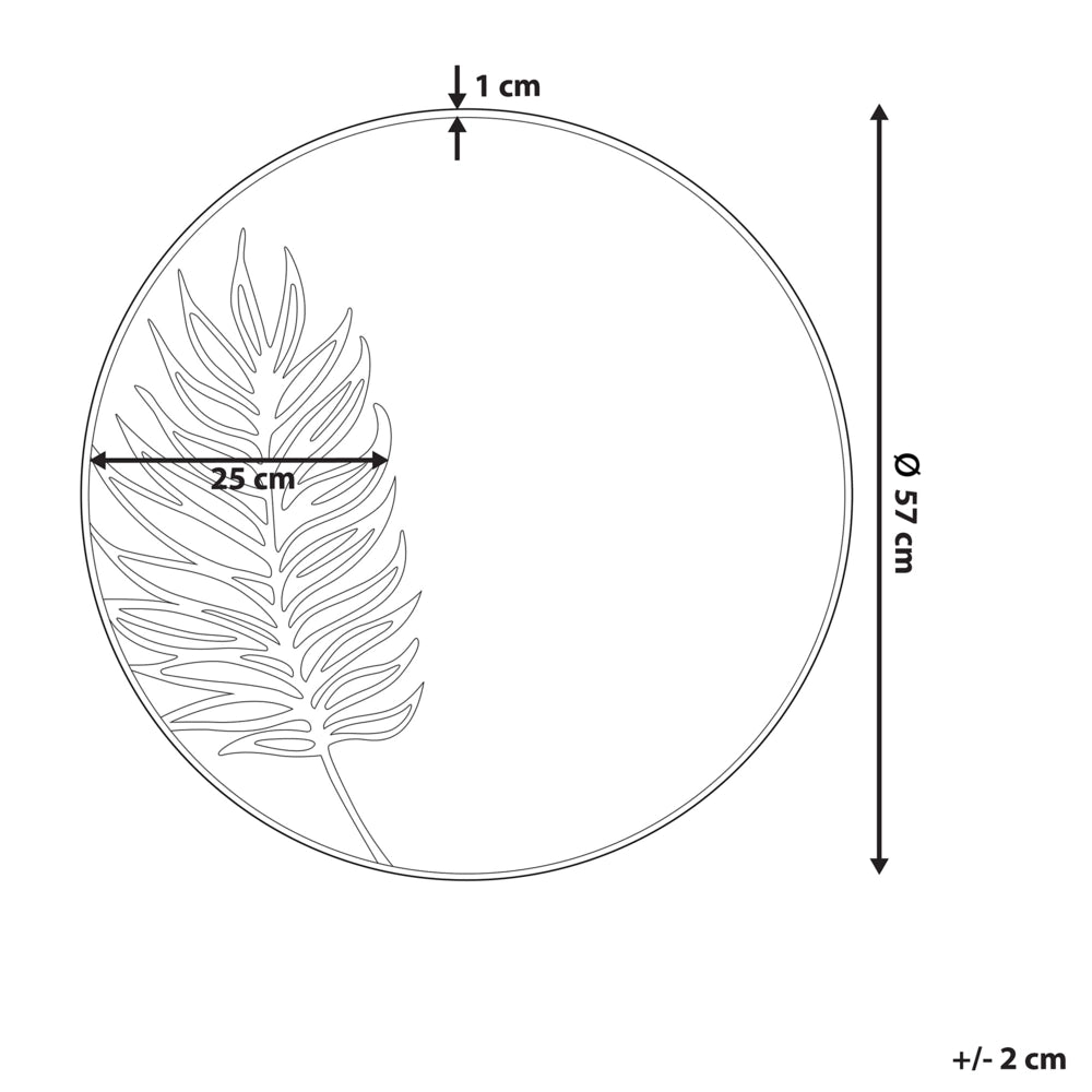 Specchio da parete rotondo con cornice dorata 57 cm motivo foglia bagno soggiorno retrò