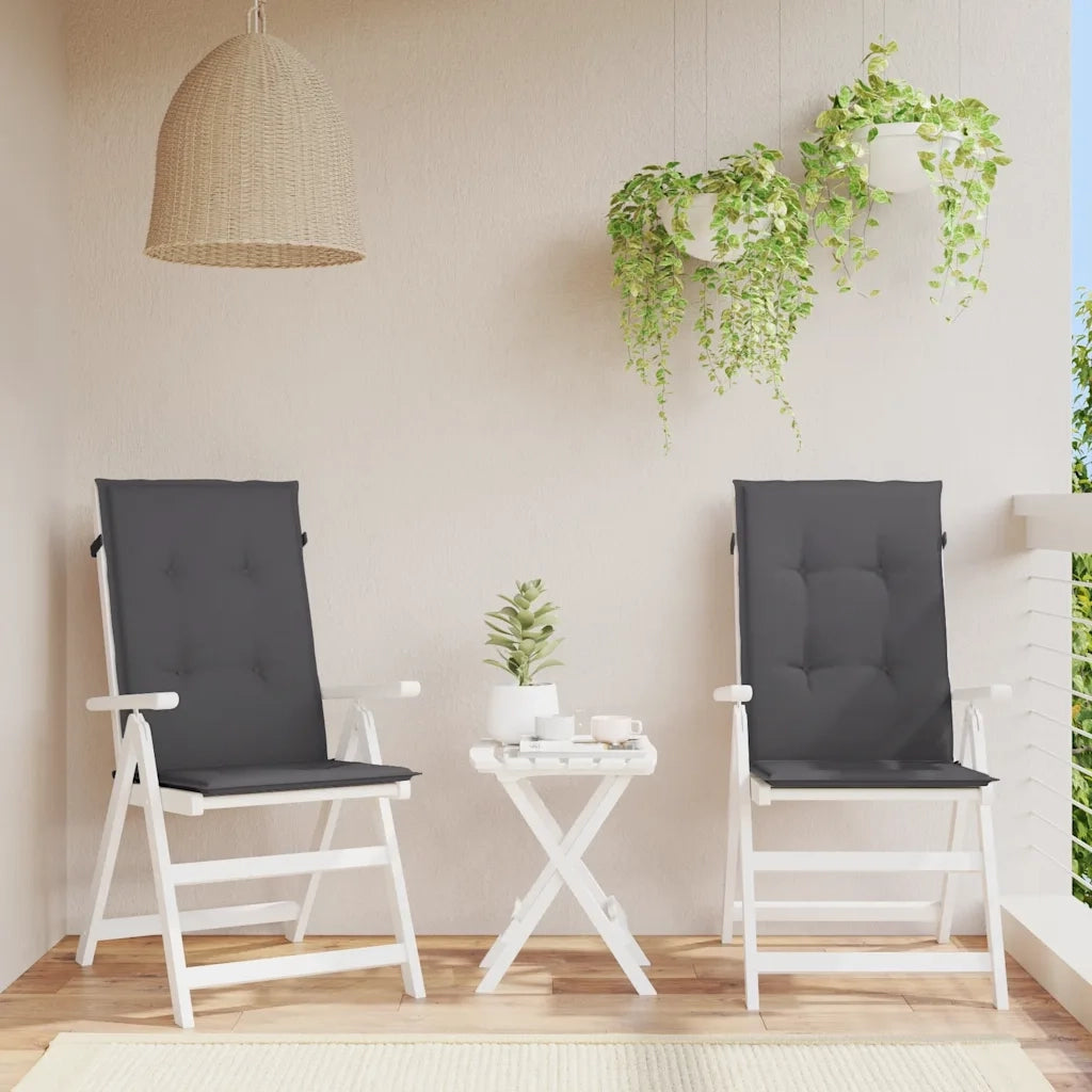 Cuscini per Sedie 2 pz Antracite 120x50x2 cm in Tessuto 43177