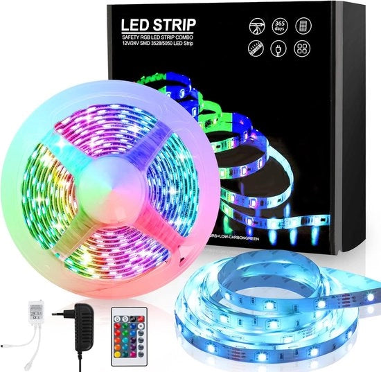 Set di Strisce LED - Kit di Illuminazione - Crea Effetti di Luce - Con Telecomando - 3 Metri - RGB