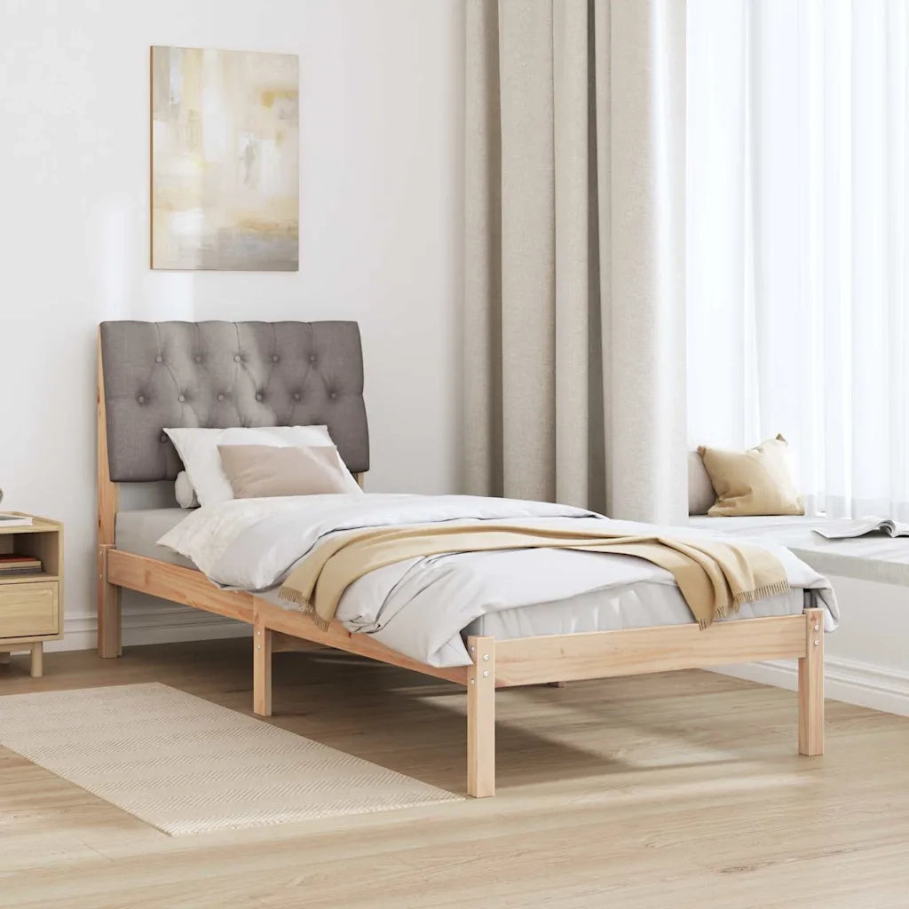 Letto con Testiera Rivestita con testiera Marrone 75 x 190 cm 878862