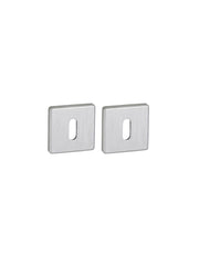 Coppia di rosette quadrate 50 x 50 mm con foro chiave, cromo satinato – THIRARD