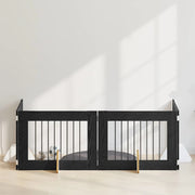 Cancello per cani con supporti 4 pcs Rovere Nero 80 x 60 cm 892133