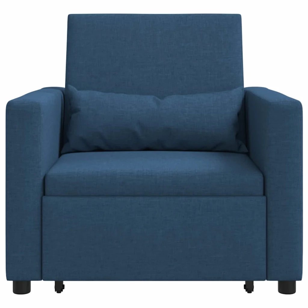 vidaXL Divano Letto Singolo Blu 90 x 165 x 87 cm Tessuto
