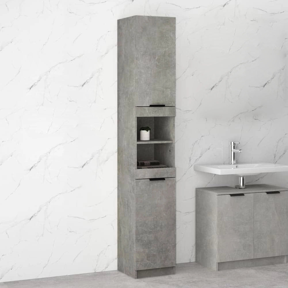 Mobile a Colonna Armadietto Salvaspazio da Bagno 4 Ripiani Interni 2 Ante H188cm
