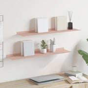Mensola sospesa 2 pcs Rosa 80 x 18 x 2,5 cm Acciaio