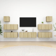 Set di Mobili Porta TV 7 pz Rovere Sonoma in Legno Multistrato 3079028