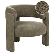 Poltrona imbottita in ciniglia con schienale curvo seduta moderna in stile scandinavo verde scuro