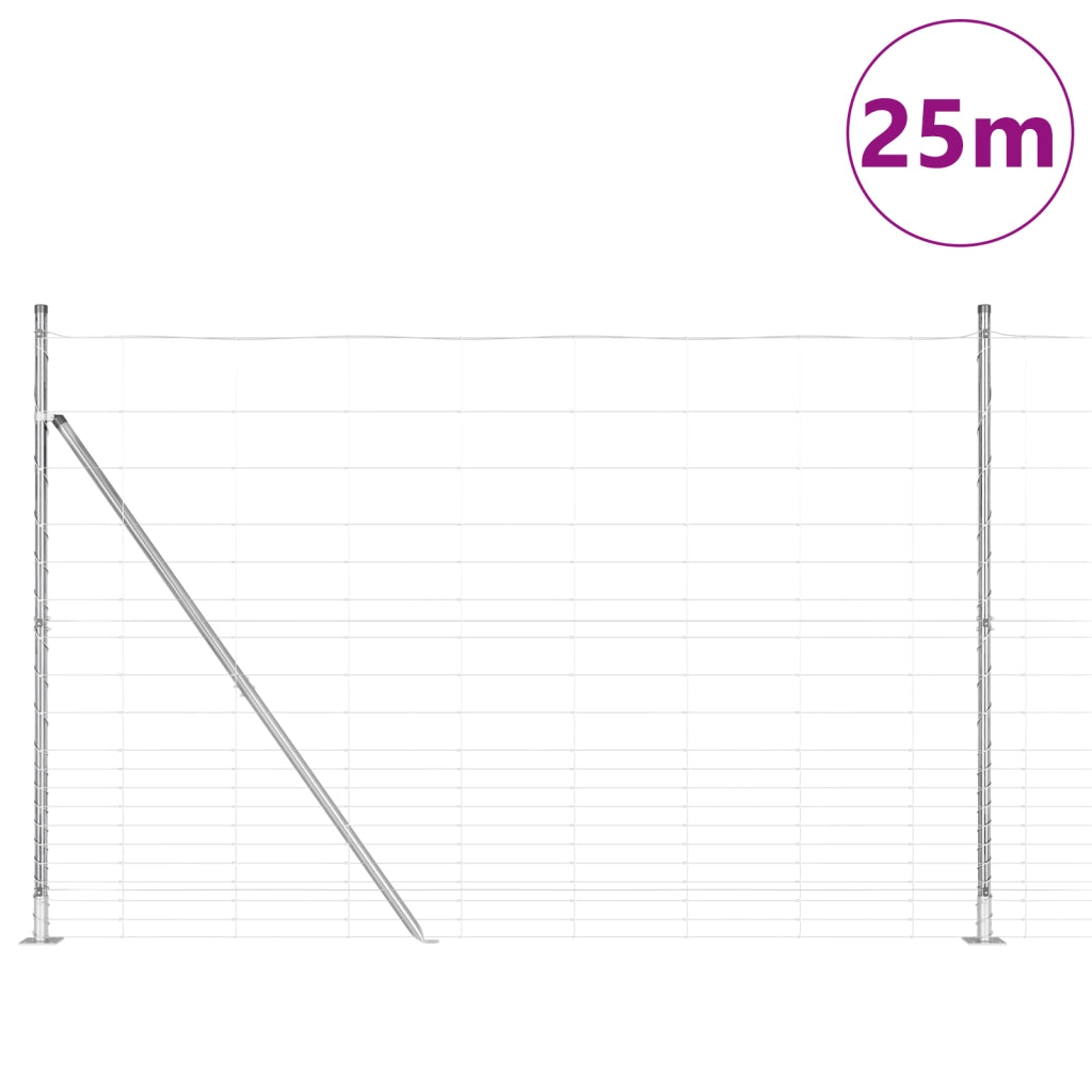 Recinzione per Campo  1.6x25 m Acciaio Zincato
