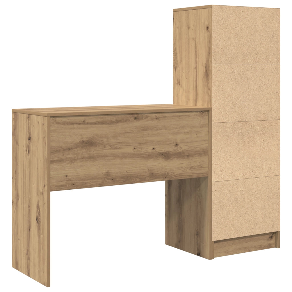Scrivania con archiviazione Rovere Artigianale Legno ingegnerizzato
