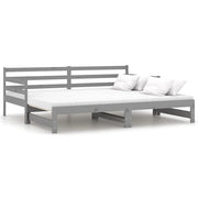 Letto da camera | Dormeuse Estraibile Grigia in Massello di Pino 2x(90x200) cm