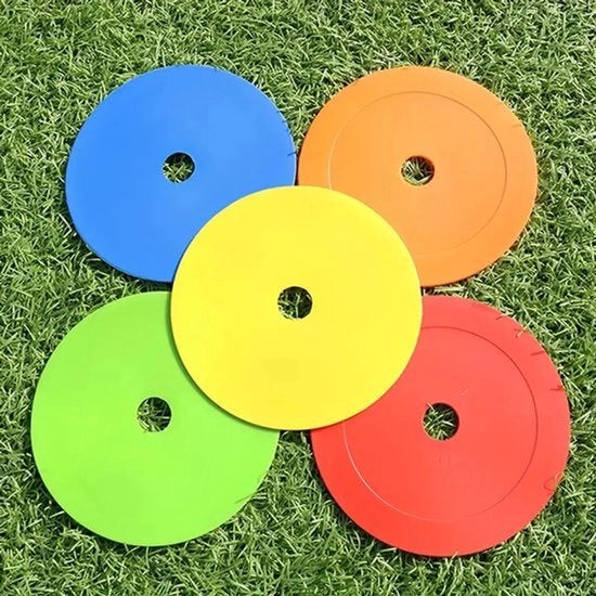 10 set di dischi di allenamento TPE, palle sportive multifunzionali per allenamento, esercizi di calcio e agilità, colori misti (blu, giallo, rosso, verde, arancione), attrezzatura di allenamento calcistico