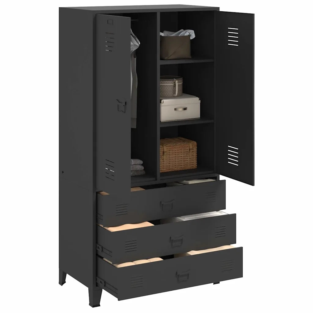 Armadio Industriale Nero 90x50x180 cm in Metallo CFW8963469